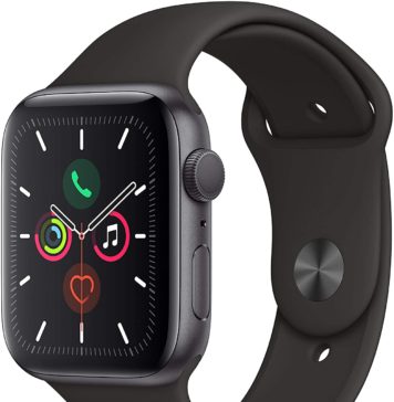 Apple Watch Series 5 de aluminio, caja de 44 mm, con correa deportiva de color gris