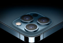 iPhone 12 Pro y su cámara trasera en azul
