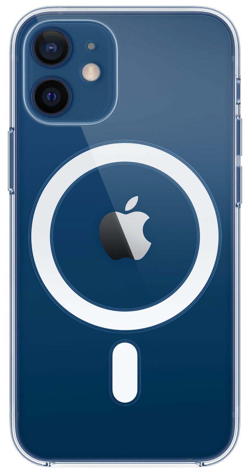 iPhone 12 mini azul con funda MagSafe