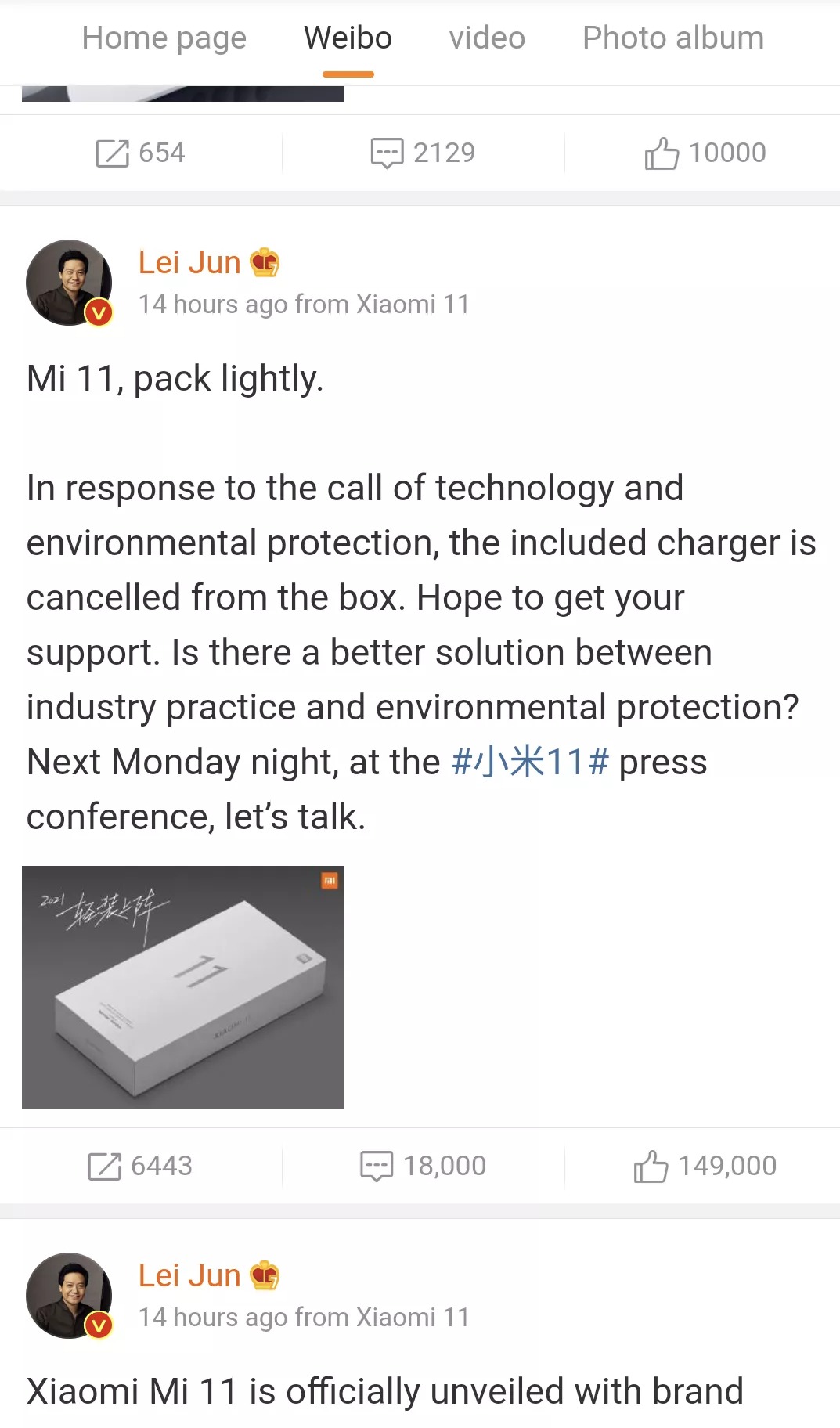 Declaraciones del CEO de Xiaomi sobre el futuro Mi 11 sin cargador en la caja