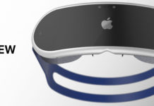 Concepto de diseño Apple View, gafas de realidad mixta aumentada o virtual de Apple