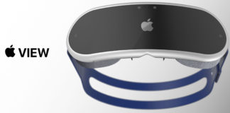 Concepto de diseño Apple View, gafas de realidad mixta aumentada o virtual de Apple