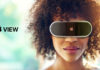 Concepto de diseño Apple View, gafas de realidad mixta aumentada o virtual de Apple