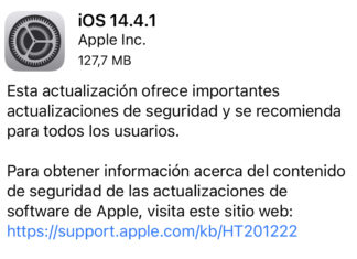 iOS y iPadOS 14.4.1