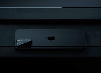 Concepto de diseño de iPhone 13 en negro mate