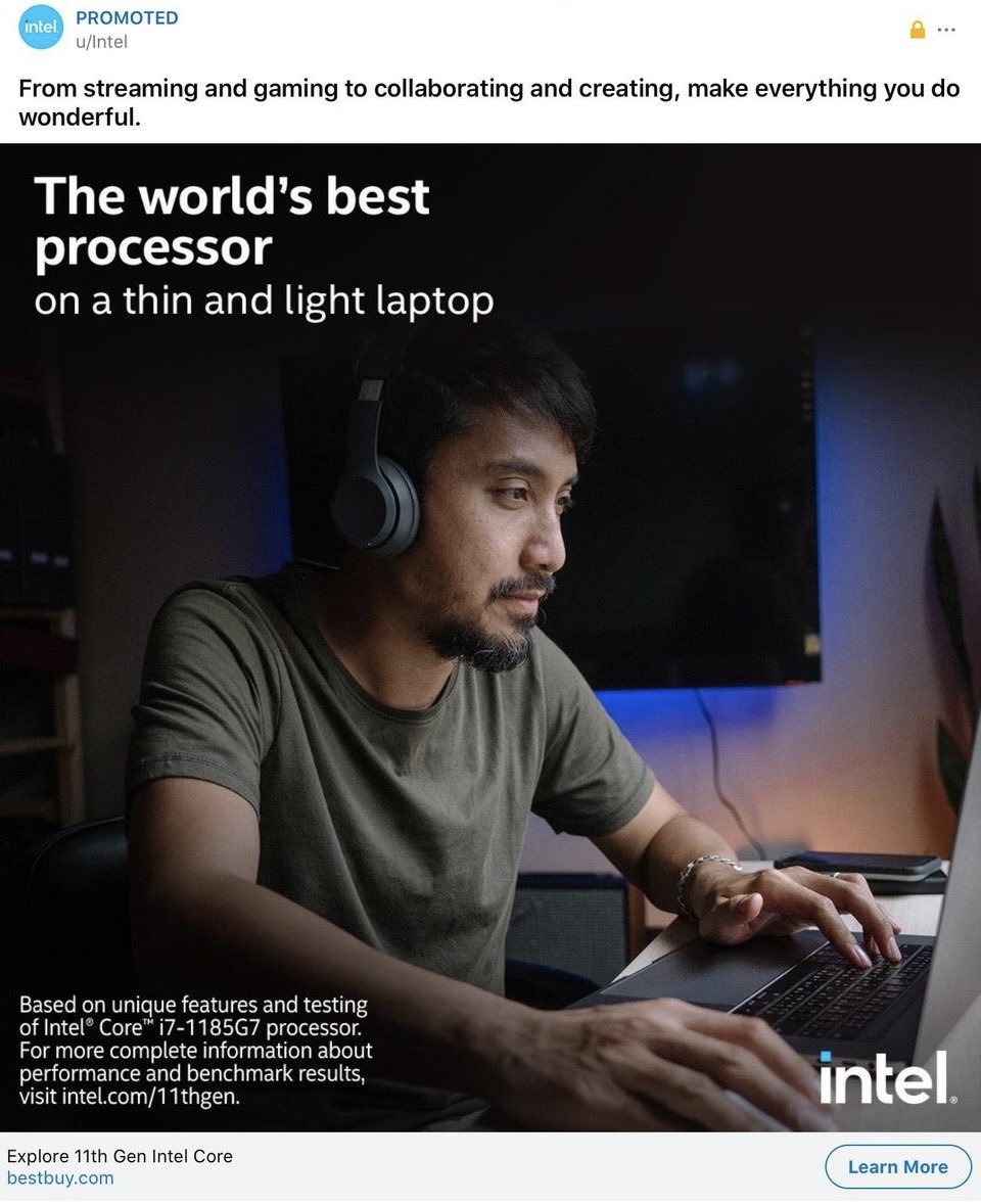 Publicidad de Intel en donde utilizan un MacBook