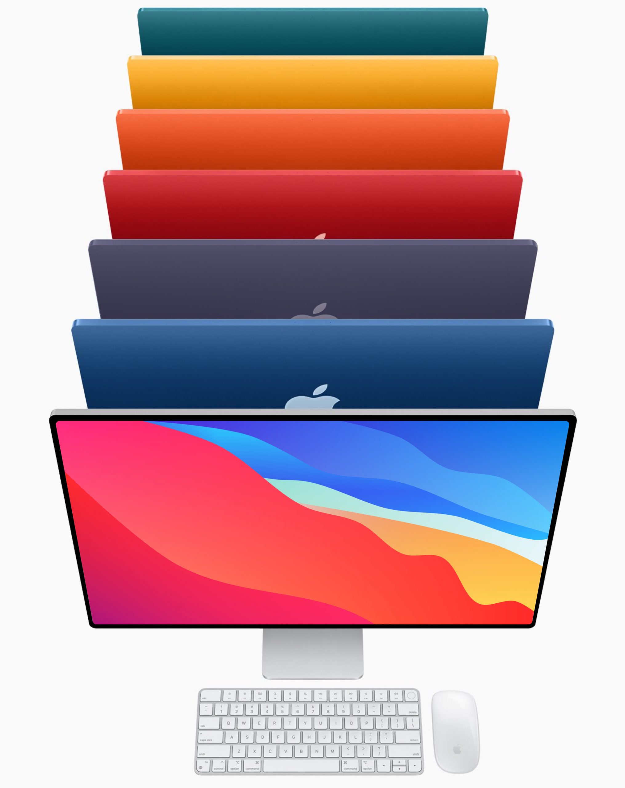 Concepto de diseño de iMac de colores sin barbilla