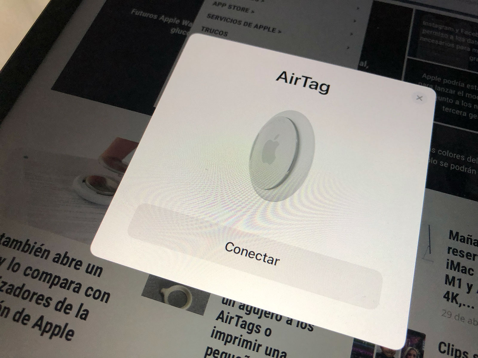 Configurando AirTags en un iPad
