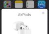 Interfaz de conexión de AirPods en iOS