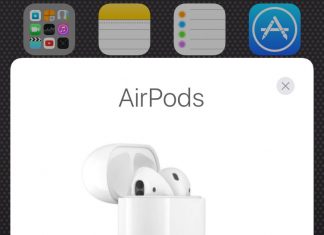 Interfaz de conexión de AirPods en iOS