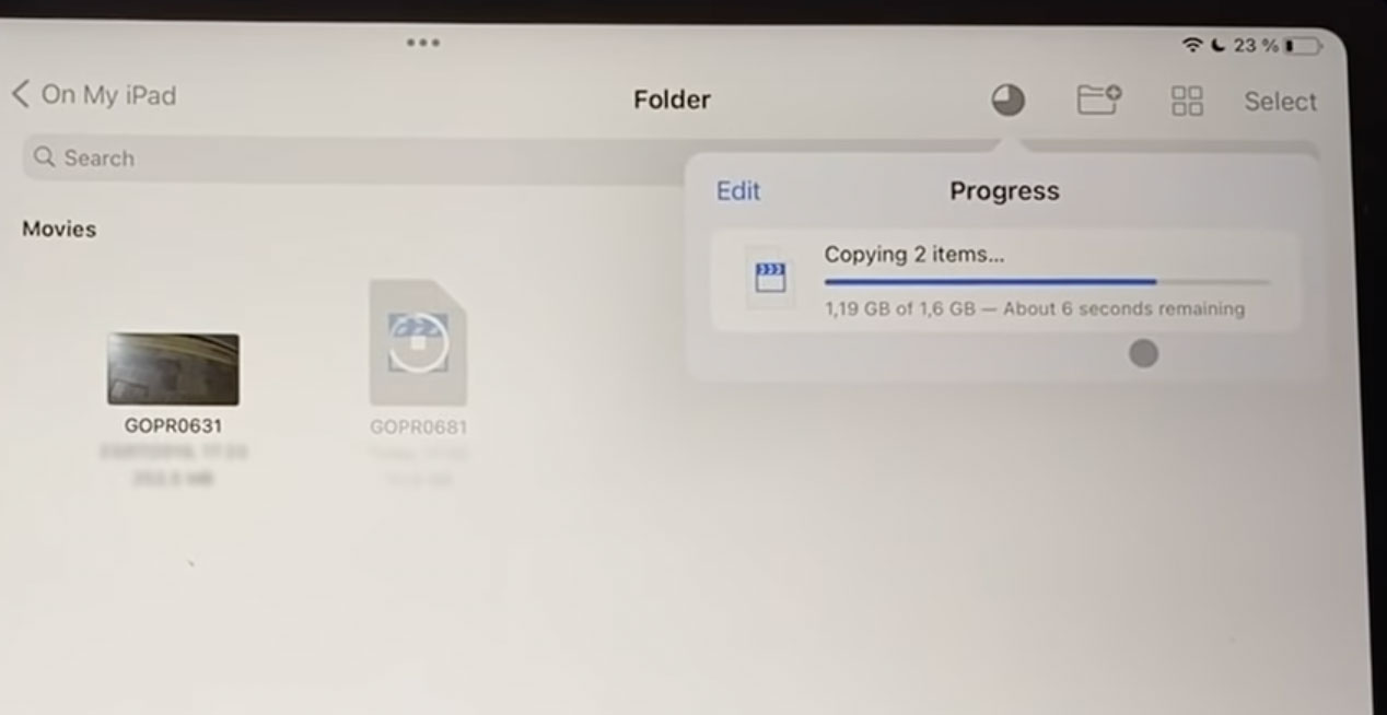 Copiando ficheros desde un disco externo en un iPad