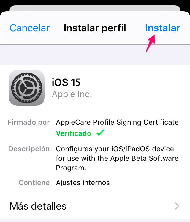 Instalar iOS 15