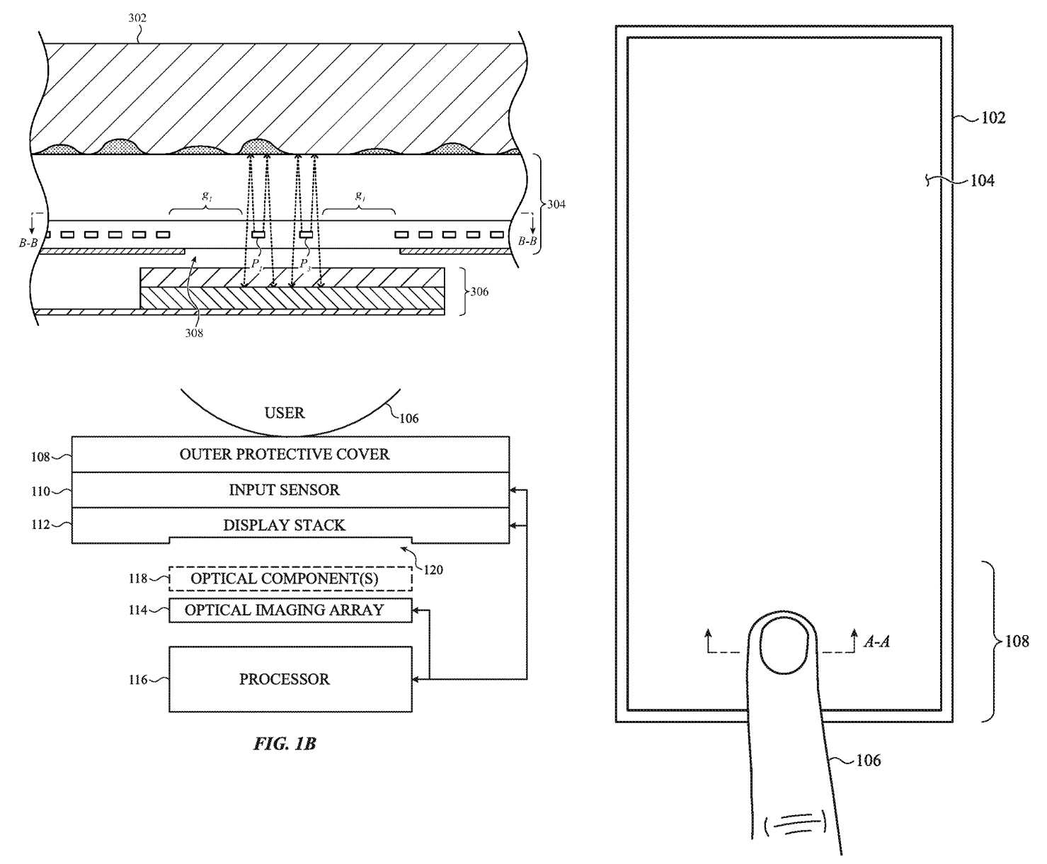 Patente de Apple sobre un sensor de huellas dactilares bajo la pantalla
