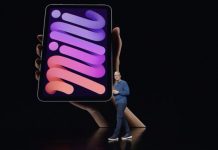 Tim Cook presentando el iPad mini 6 con diseño todo pantalla