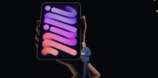 Tim Cook presentando el iPad mini 6 con diseño todo pantalla