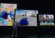 Tim Cook delante de todos los modelos de iPad que Apple vende a finales del año 2021