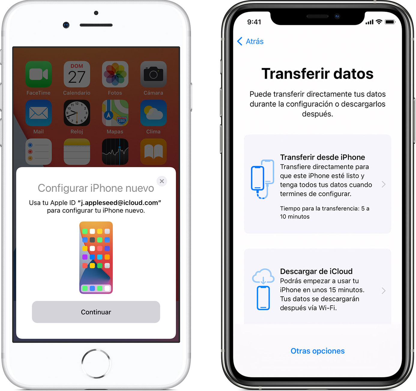 Inicio rápido o Quick Start para transferir o copiar datos de un iPhone viejo a uno nuevo