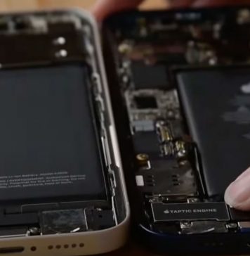 iPhone 13 por dentro, comparando su Taptic Engine más pequeño con el del iPhone 12
