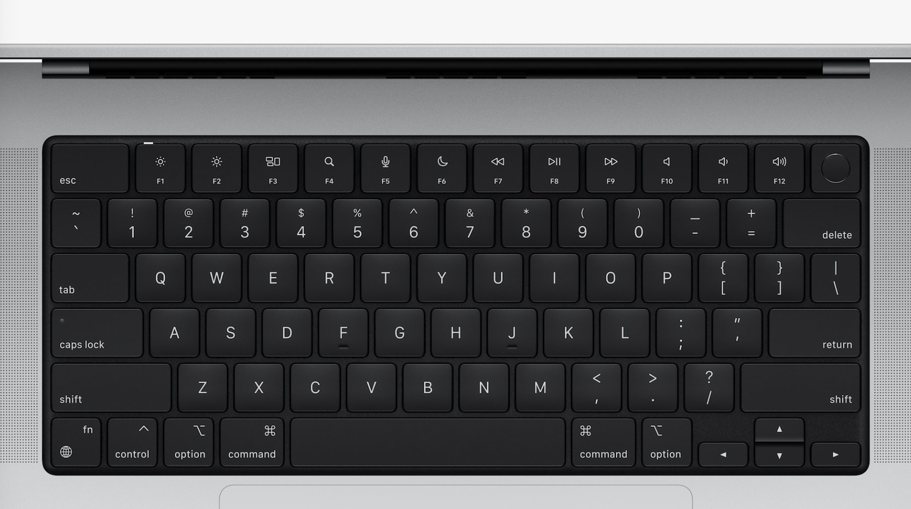 Keyboard of the new late 2021 MacBook Pro