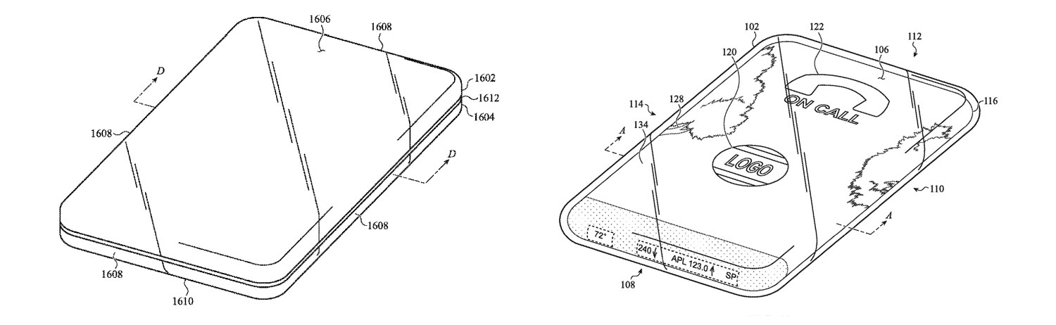Patente de iPhone mostrando un iPhone de cristal