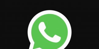 Logo de WhatsApp en fondo negro