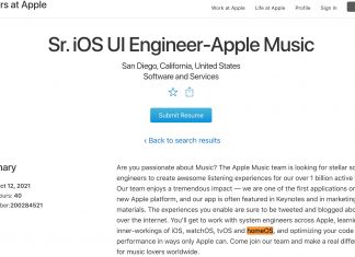 Mención a homeOS en una oferta de trabajo de Apple