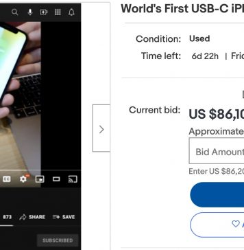 iPhone X con USB-C a la venta en eBay