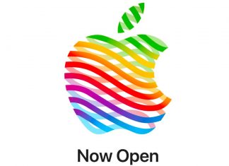 Logo de Apple en la apertura de la tienda The Grove de Apple en Los Ángeles