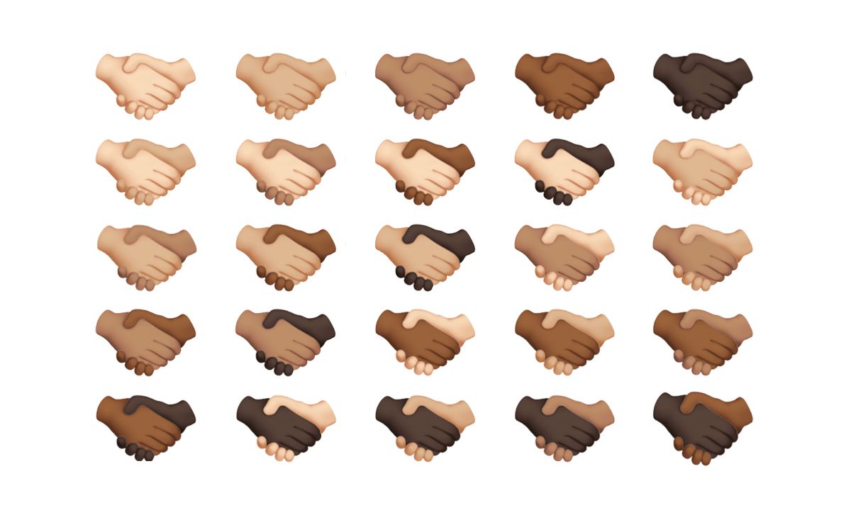 Emojis de apretones de manos interraciales