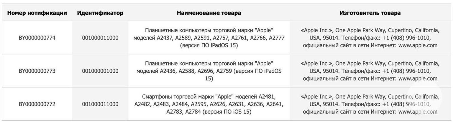 Nuevos iPhone SE 3 y iPad Air 5 registrados en Rusia