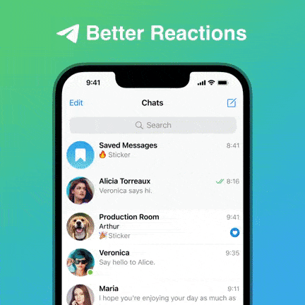 Mejores reacciones en Telegram