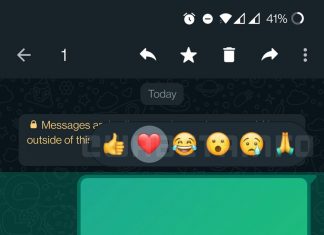 Reacciones a mensajes en WhatsApp