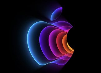 Logo de Apple con colores y profundidad