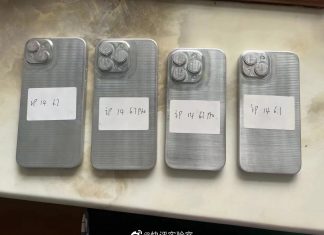 Maquetas metálicas del iPhone 14 y 14 Pro