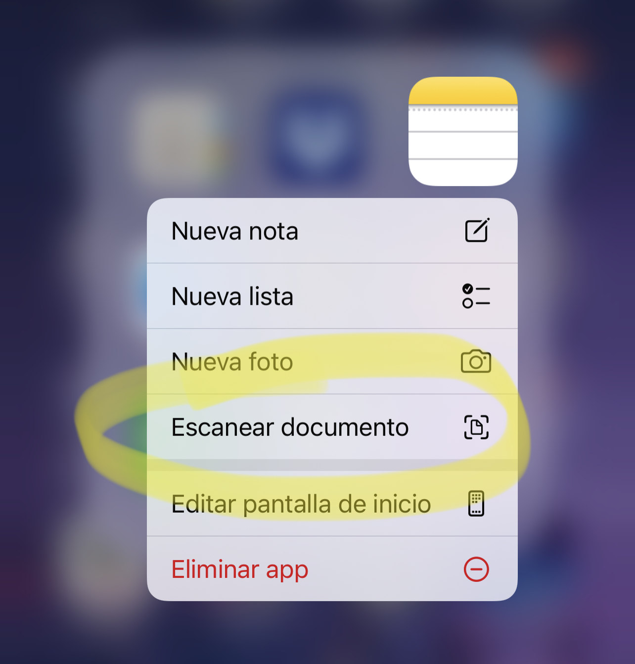 Escanear documentos con el iPhone desde la App de Notas