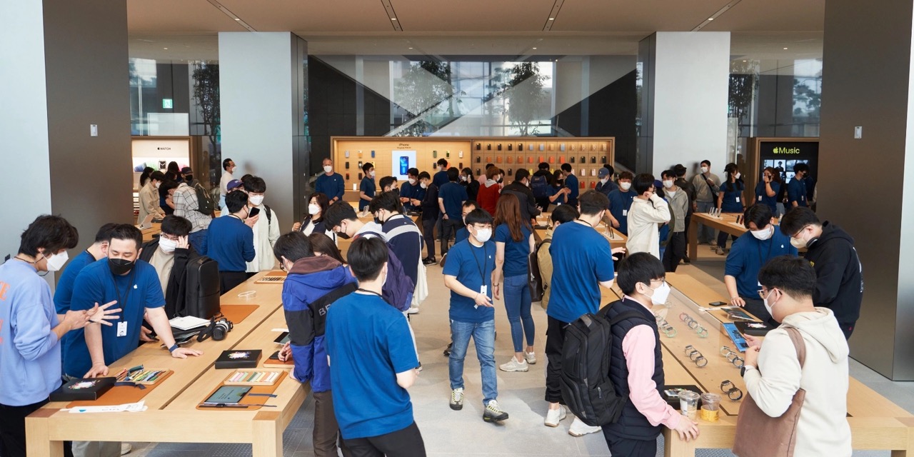 Inauguración en la Apple Store de Myeongdong, Seúl, Corea del Sur