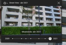 Historial en el tiempo de imágenes de una localización de Street View
