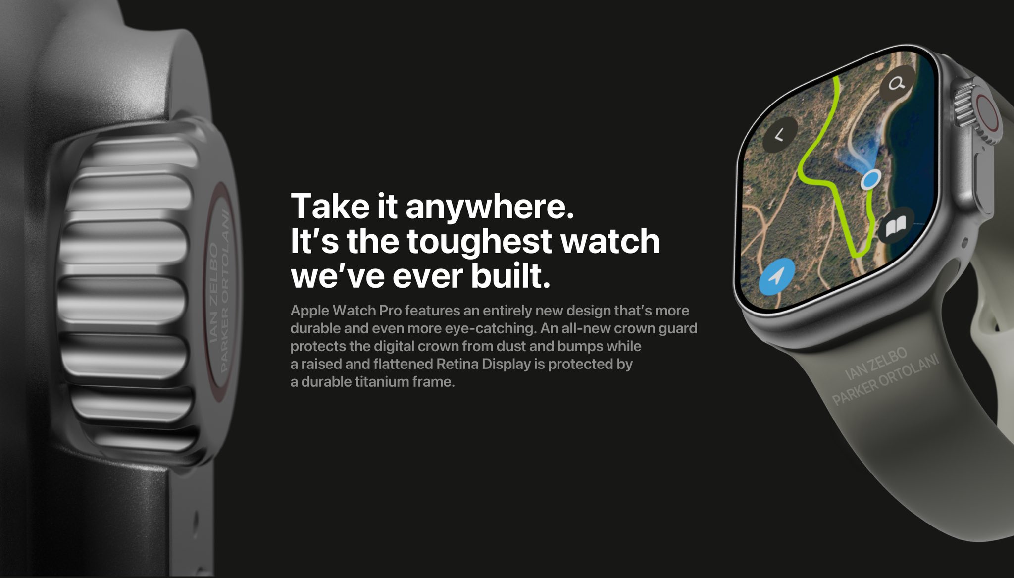 Imaginando cómo se podría ver la web del nuevo Apple Watch Pro