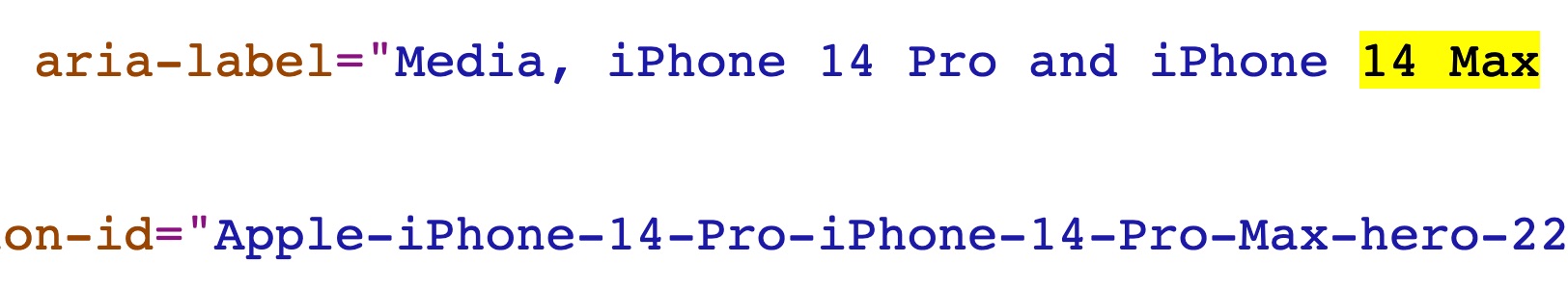 Mención al iPhone 14 Max en lugar de iPhone 14 Plus