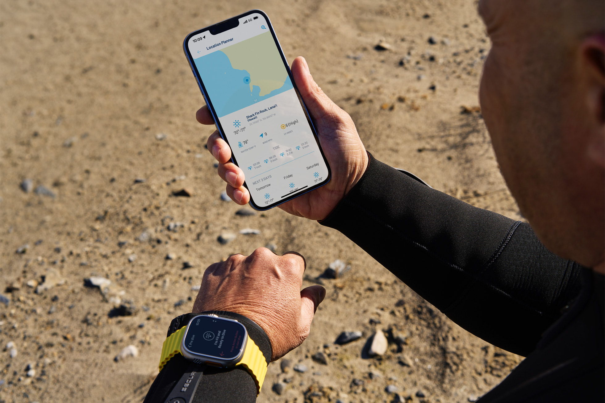 App de buceo Oceanic+ en el Apple Watch Ultra