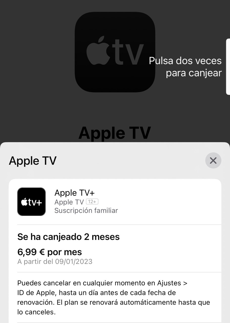 Aceptando una suscripción a Apple TV+