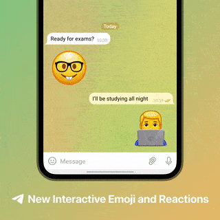 Emojis con animaciones a pantalla completa en Telegram