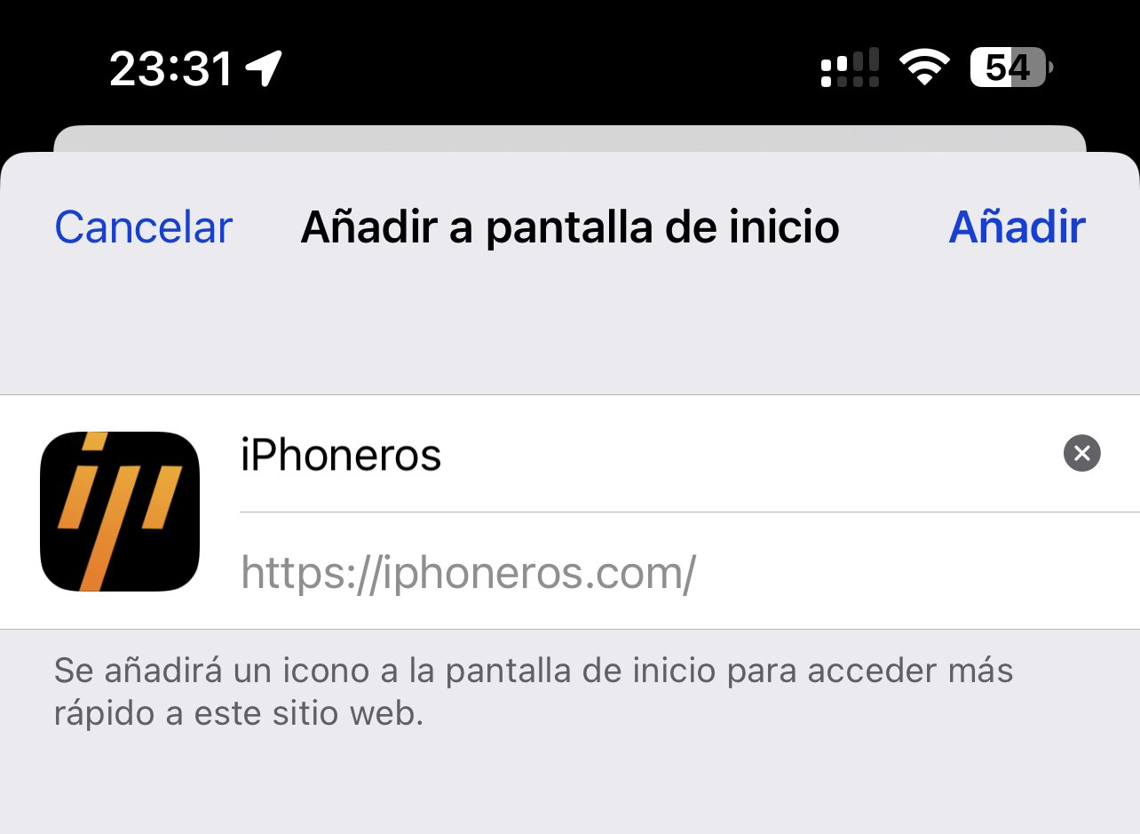 Añadiendo iPhoneros a la pantalla de inicio