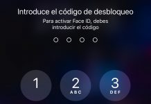 Pidiendo la contraseña de desbloqueo en un iPhone