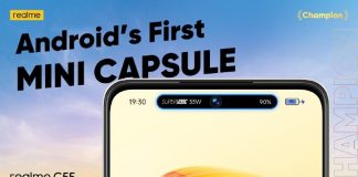 Mini Capsule en un smartphone Android, una copia de la Dynamic Island de Apple en el Realme C55