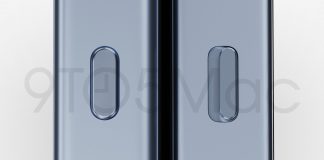 Supuesto nuevo botón multifunción que sustituye al interruptor de silencio. En la imagen a la izquierda el nuevo botón, a la derecha el interruptor de silencio en un iPhone 14, desactivado