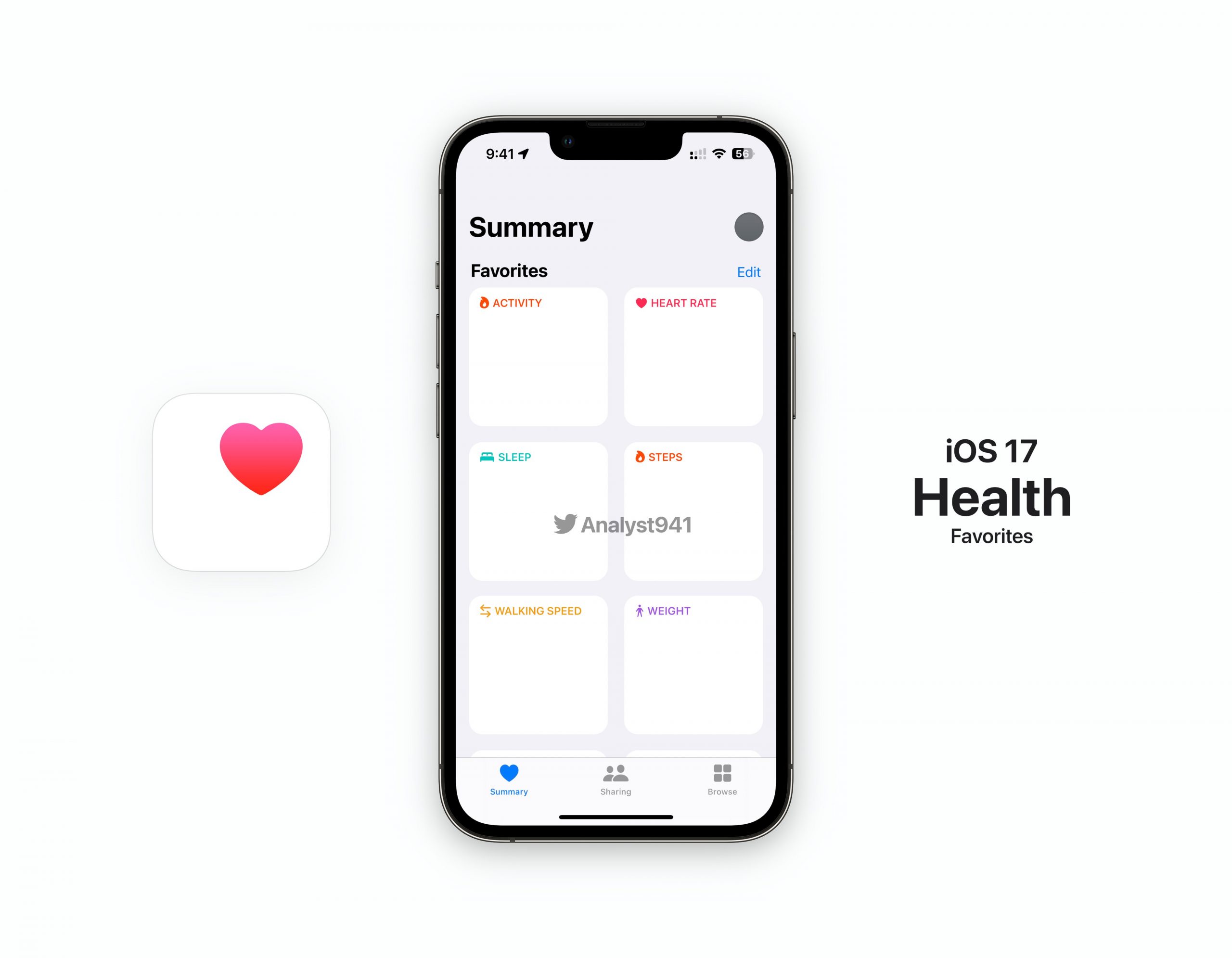 Supuesta nueva App de Salud (sin mostrar datos) en iOS 17