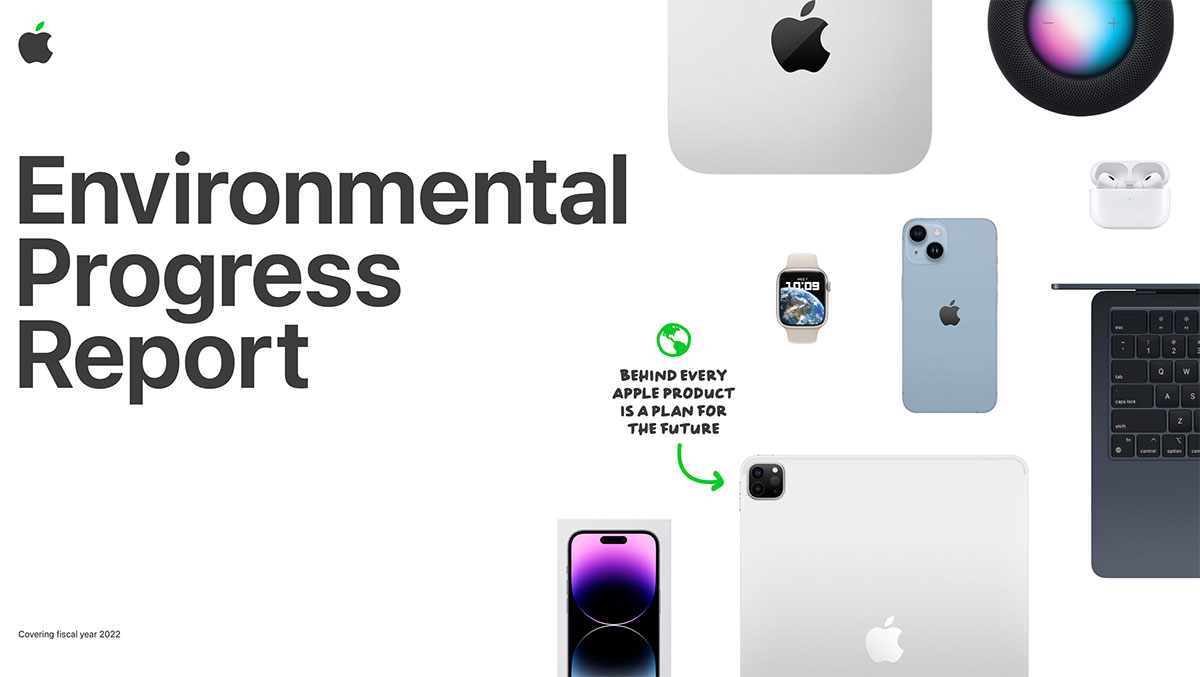 Informe de impacto medioambiental de Apple publicado en el año 2023