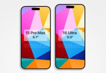 Diferencia de tamaños de pantalla entre el iPhone 15 Pro Max de 6,7 pulgadas de pantalla y un supuesto iPhone 16 Ultra de 6,9 pulgadas