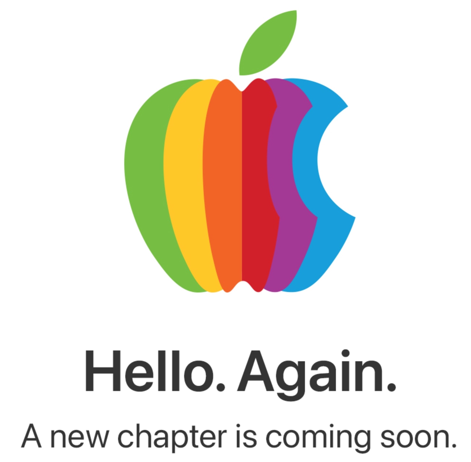 Logotipo indicando que habrá reapertura de la primera tienda de Apple, la Tysons Corner Center